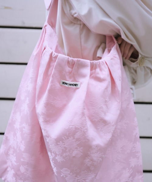HONEY MI HONEY（ハニーミーハニー）の「rose satin ribbon tote bag（トートバッグ・レディース・ブラック/アイボリー/ピンク・FREE）」の8枚目の写真