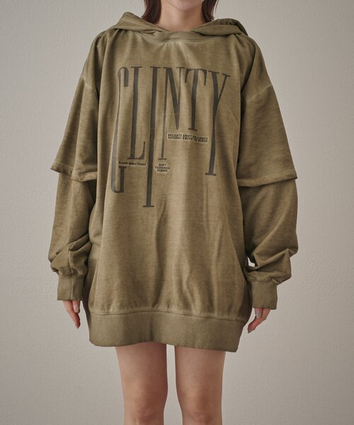 mline（エムライン）の「[mline]ペーパー レイヤーワンピース（パーカー・レディース・ベージュ/カーキ/ブラック・FREE）」の10枚目の写真