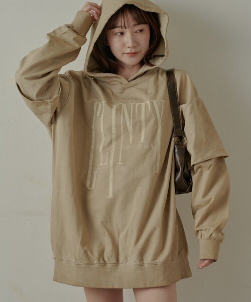 mline（エムライン）の「[mline]ペーパー レイヤーワンピース（パーカー・レディース・ベージュ/カーキ/ブラック・FREE）」の18枚目の写真