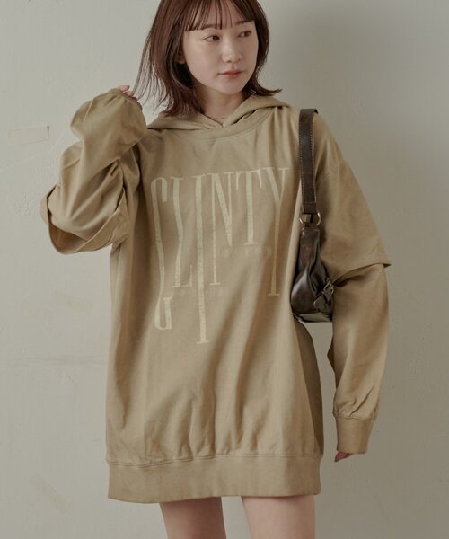 mline（エムライン）の「[mline]ペーパー レイヤーワンピース（パーカー・レディース・ベージュ/カーキ/ブラック・FREE）」の19枚目の写真