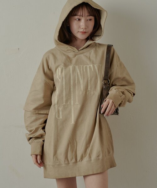 mline（エムライン）の「[mline]ペーパー レイヤーワンピース（パーカー・レディース・ベージュ/カーキ/ブラック・FREE）」の20枚目の写真