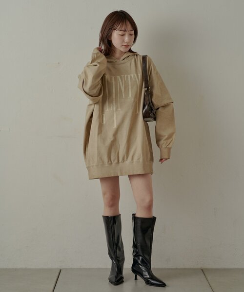 mline（エムライン）の「[mline]ペーパー レイヤーワンピース（パーカー・レディース・ベージュ/カーキ/ブラック・FREE）」の22枚目の写真
