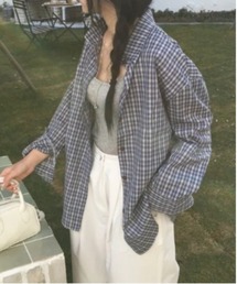 Vini（ヴィニ）の「オーバーサイズ チェックシャツ / ユニセックス対応（シャツ/ブラウス）」