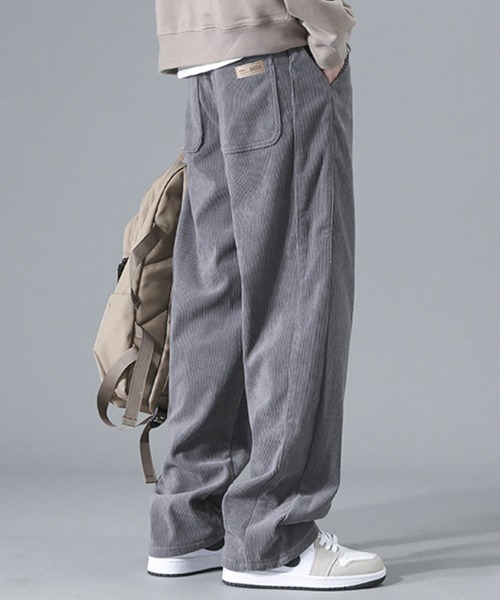 KELVIN(ケルヴァン)の「Corduroy Easy Wide Pants コーデュロイ イージーワイドパンツ(その他パンツ・メンズ・ブラック/グレー・MEDIUM/LARGE)」の2枚目の写真