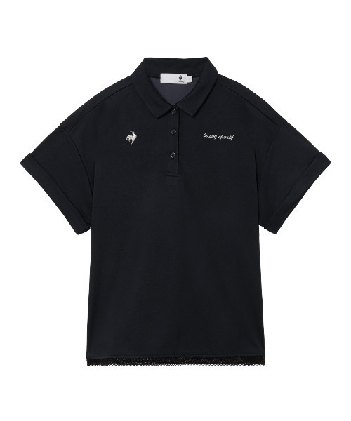 le coq sportif GOLF(ルコックスポルティフゴルフ)の「【ワイドシルエット】半袖シャツ(Tシャツ/カットソー・レディース・ネイビー・M/L/XL)」の1枚目の写真