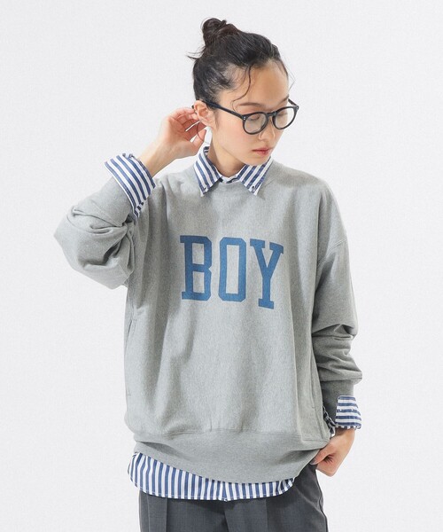 Champion(チャンピオン)の「【別注】Champion / ボーイ リバースウィーブ(R) クルー(Tシャツ/カットソー・レディース・ホワイト系その他/グレー/ブラック・SMALL/X-SMALL)」の22枚目の写真