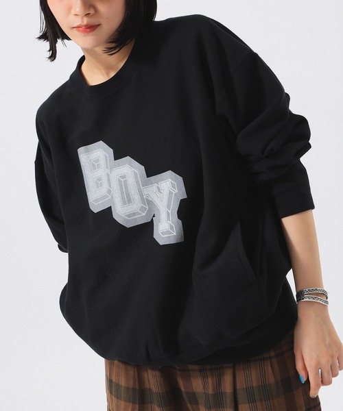 Champion(チャンピオン)の「【別注】Champion / ボーイ リバースウィーブ(R) クルー(Tシャツ/カットソー・レディース・ホワイト系その他/グレー/ブラック・SMALL/X-SMALL)」の2枚目の写真
