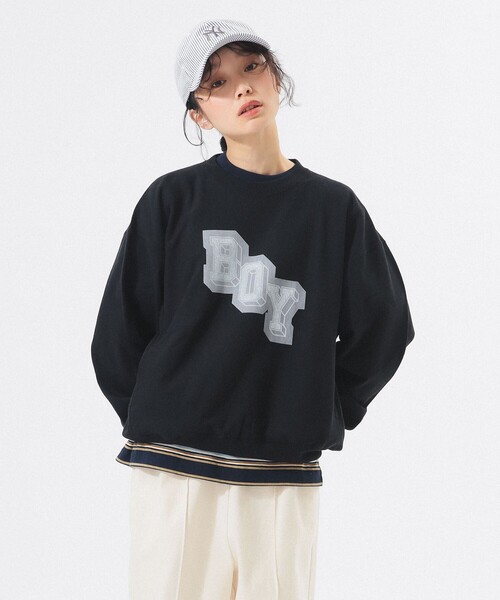 Champion(チャンピオン)の「【別注】Champion / ボーイ リバースウィーブ(R) クルー(Tシャツ/カットソー・レディース・ホワイト系その他/グレー/ブラック・SMALL/X-SMALL)」の5枚目の写真