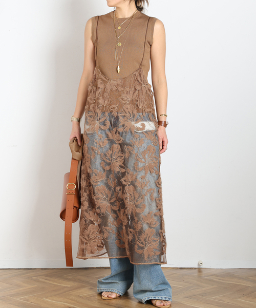 AP STUDIO（エーピーストゥディオ）の「レース2wayキャミソールドレス（ワンピース・レディース・キャメル/ブラック・FREE）」の2枚目の写真