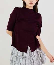 フロントスリットモックネックプルオーバーニット 冬服