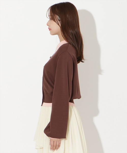 AND COUTURE(アンドクチュール)の「配色レイヤードライクニットカーディガン(カーディガン/ボレロ・レディース・ブラウン/ネイビー/ライトグレー・FREE)」の16枚目の写真