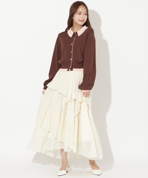 AND COUTURE(アンドクチュール)の「配色レイヤードライクニットカーディガン(カーディガン/ボレロ・レディース・ブラウン/ネイビー/ライトグレー・FREE)」の21枚目の写真