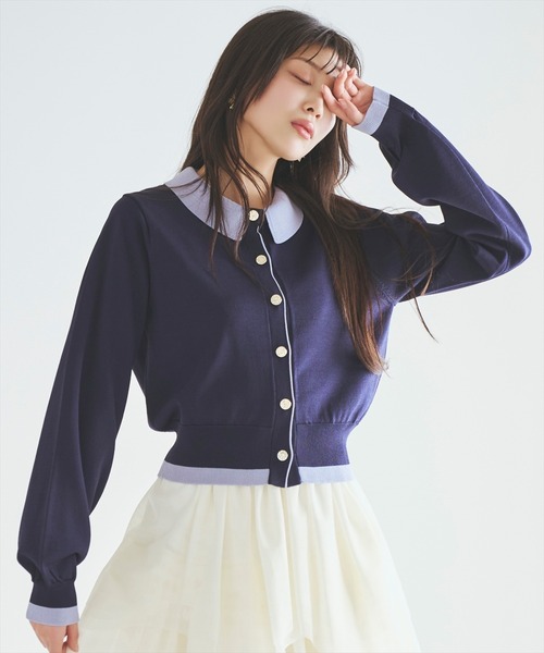AND COUTURE(アンドクチュール)の「配色レイヤードライクニットカーディガン(カーディガン/ボレロ・レディース・ブラウン/ネイビー/ライトグレー・FREE)」の22枚目の写真
