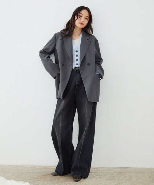 UNITED TOKYO(ユナイテッドトウキョウ)の「【新作】レースパターンカーディガン|軽羽織/春服(カーディガン/ボレロ・レディース・ブラウン/サックスブルー・FREE)」の5枚目の写真