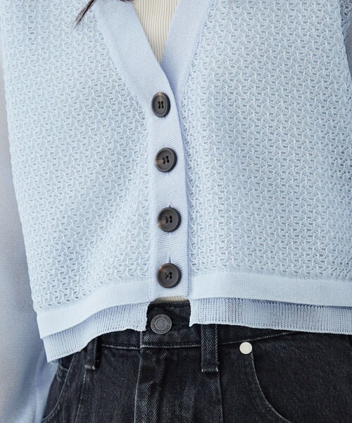 UNITED TOKYO(ユナイテッドトウキョウ)の「【新作】レースパターンカーディガン|軽羽織/春服(カーディガン/ボレロ・レディース・ブラウン/サックスブルー・FREE)」の10枚目の写真
