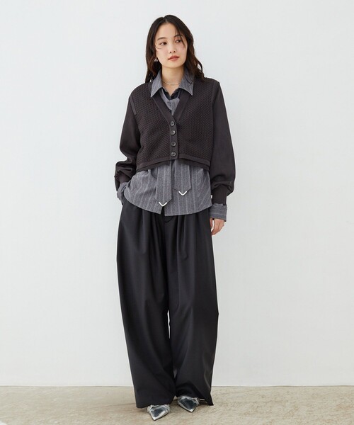 UNITED TOKYO(ユナイテッドトウキョウ)の「【新作】レースパターンカーディガン|軽羽織/春服(カーディガン/ボレロ・レディース・ブラウン/サックスブルー・FREE)」の12枚目の写真