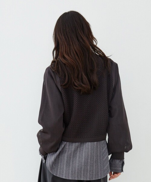 UNITED TOKYO(ユナイテッドトウキョウ)の「【新作】レースパターンカーディガン|軽羽織/春服(カーディガン/ボレロ・レディース・ブラウン/サックスブルー・FREE)」の16枚目の写真