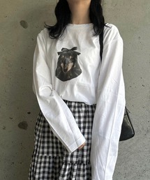 ブラックリボンドッグロンT/長袖Tシャツ