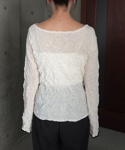 CAPRICIEUX LE'MAGE（カプリシューレマージュ）の「リンクルボートネックニット（ニット/セーター・レディース・ピンク/ホワイト系その他/ブラック/グレー・FREE）」の21枚目の写真