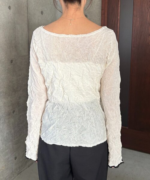 CAPRICIEUX LE'MAGE（カプリシューレマージュ）の「リンクルボートネックニット（ニット/セーター・レディース・ピンク/ホワイト系その他/ブラック/グレー・FREE）」の22枚目の写真