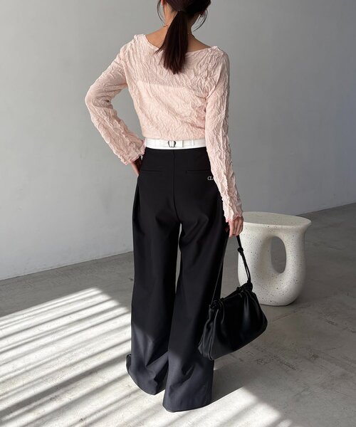 CAPRICIEUX LE'MAGE（カプリシューレマージュ）の「リンクルボートネックニット（ニット/セーター・レディース・ピンク/ホワイト系その他/ブラック/グレー・FREE）」の15枚目の写真