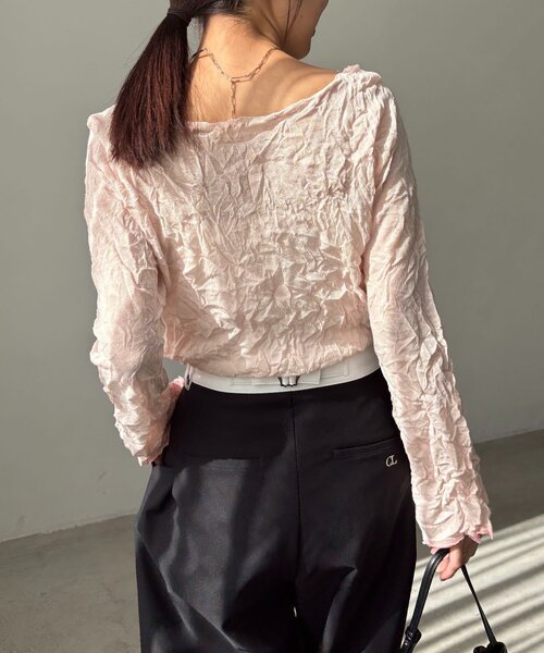 CAPRICIEUX LE'MAGE（カプリシューレマージュ）の「リンクルボートネックニット（ニット/セーター・レディース・ピンク/ホワイト系その他/ブラック/グレー・FREE）」の19枚目の写真