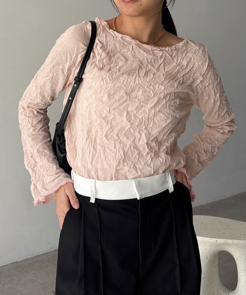 CAPRICIEUX LE'MAGE（カプリシューレマージュ）の「リンクルボートネックニット（ニット/セーター・レディース・ピンク/ホワイト系その他/ブラック/グレー・FREE）」の20枚目の写真