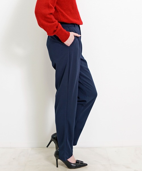 CHhdmn(シーエイチヒデモン)の「美脚 センタープレス テーパードパンツ バックスリット ストレッチ ジョーゼット 通勤 オフィス(スラックス・レディース・アイボリー/ブラック/ネイビー・S/M/L)」の11枚目の写真