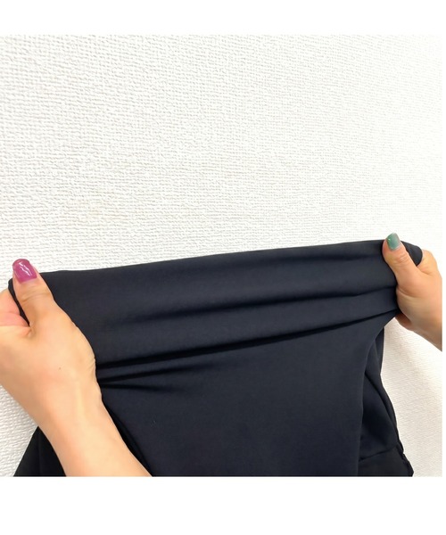 CHhdmn(シーエイチヒデモン)の「美脚 センタープレス テーパードパンツ バックスリット ストレッチ ジョーゼット 通勤 オフィス(スラックス・レディース・アイボリー/ブラック/ネイビー・S/M/L)」の17枚目の写真