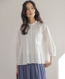 組曲（クミキョク）の「エンブロイダリーレーススタンドネック ブラウス（シャツ/ブラウス）」