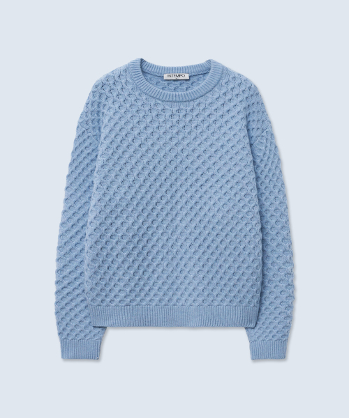 INTEMPOMOOD(インテンポムード)の「クロッフルラウンドネックニット_グリーン(ニット/セーター・メンズ・グリーン・MEDIUM/LARGE/X-LARGE)」の18枚目の写真