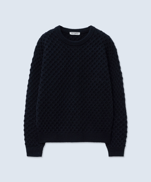 INTEMPOMOOD(インテンポムード)の「クロッフルラウンドネックニット_グリーン(ニット/セーター・メンズ・グリーン・MEDIUM/LARGE/X-LARGE)」の19枚目の写真