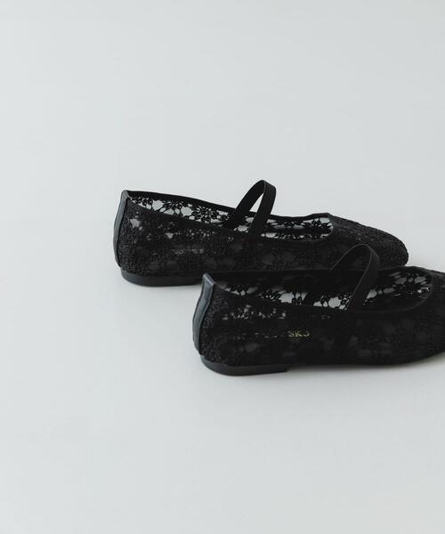 RODE SKO（ロデスコ）の「フラワーシアーフラットシューズ（バレエシューズ・レディース・アイボリー/ブラック・37/38/36）」の10枚目の写真