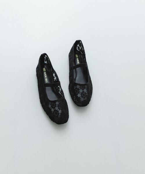 RODE SKO（ロデスコ）の「フラワーシアーフラットシューズ（バレエシューズ・レディース・アイボリー/ブラック・37/38/36）」の11枚目の写真