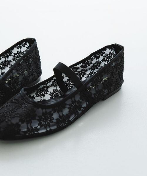 RODE SKO（ロデスコ）の「フラワーシアーフラットシューズ（バレエシューズ・レディース・アイボリー/ブラック・37/38/36）」の13枚目の写真