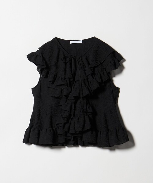 ASTRAET(アストラット)の「<ASTRAET>ペプラム フリルカラー ノースリーブブラウス(シャツ/ブラウス・レディース・ホワイト/ブラック・FREE)」の12枚目の写真