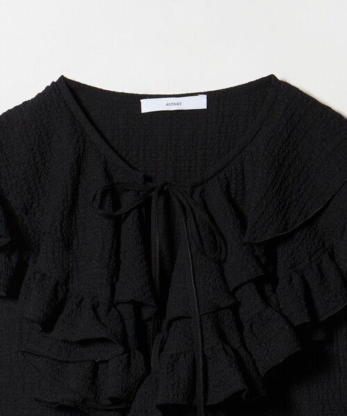 ASTRAET(アストラット)の「<ASTRAET>ペプラム フリルカラー ノースリーブブラウス(シャツ/ブラウス・レディース・ホワイト/ブラック・FREE)」の14枚目の写真