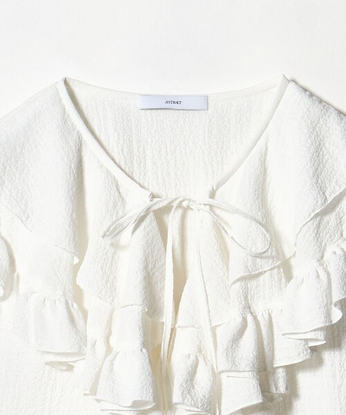 ASTRAET(アストラット)の「<ASTRAET>ペプラム フリルカラー ノースリーブブラウス(シャツ/ブラウス・レディース・ホワイト/ブラック・FREE)」の20枚目の写真