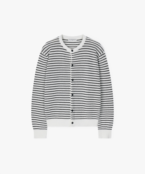 FLAWSROOM(フローズルーム)の「Aftersun Stripe Cardigan IVORY(カーディガン/ボレロ・メンズ・その他・MEDIUM/LARGE)」の2枚目の写真