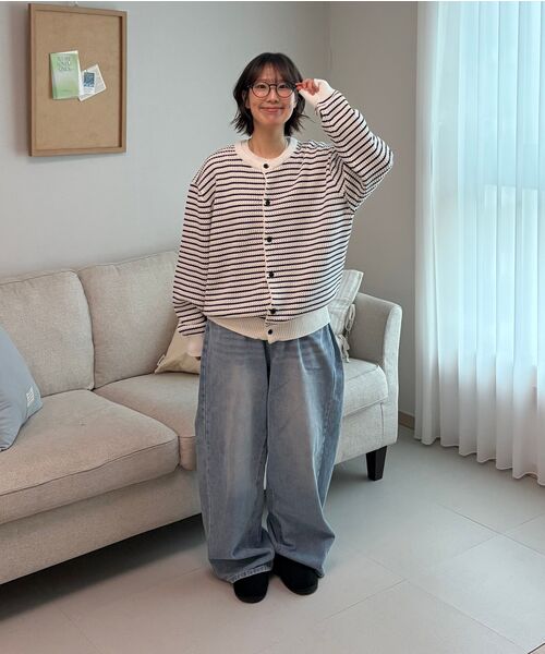 FLAWSROOM(フローズルーム)の「Aftersun Stripe Cardigan IVORY(カーディガン/ボレロ・メンズ・その他・MEDIUM/LARGE)」の5枚目の写真