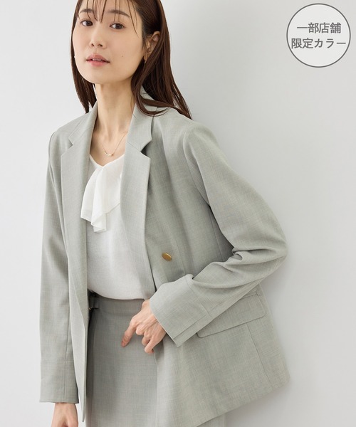 ROPE' PICNIC（ロペピクニック）の「カナパ 金ボタンジャケット/セットアップ対応・UV・抗菌防臭・接触冷感（テーラードジャケット・レディース・ダークブラウン/ネイビー/グリーン系その他/ベージュ/グレー/ベージュ系その他2・M/L）」の10枚目の写真