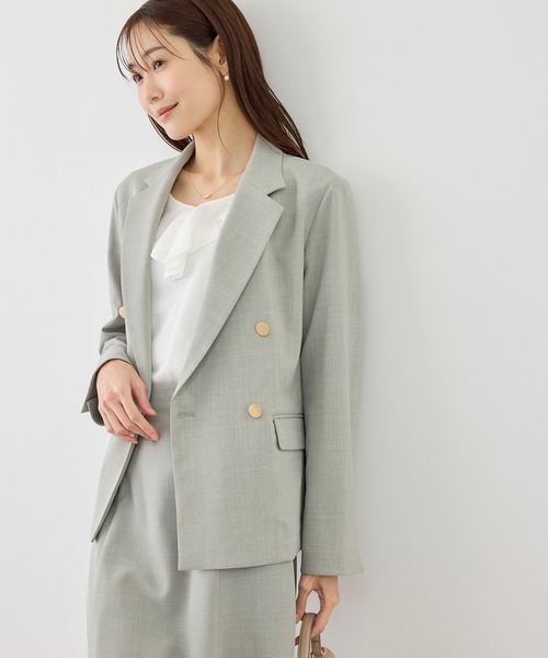 ROPE' PICNIC（ロペピクニック）の「カナパ 金ボタンジャケット/セットアップ対応・UV・抗菌防臭・接触冷感（テーラードジャケット・レディース・ダークブラウン/ネイビー/グリーン系その他/ベージュ/グレー/ベージュ系その他2・M/L）」の13枚目の写真