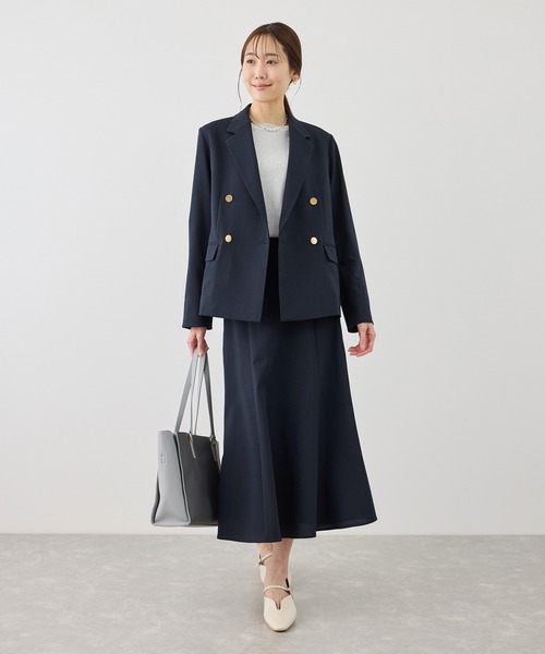 ROPE' PICNIC（ロペピクニック）の「カナパ 金ボタンジャケット/セットアップ対応・UV・抗菌防臭・接触冷感（テーラードジャケット・レディース・ダークブラウン/ネイビー/グリーン系その他/ベージュ/グレー/ベージュ系その他2・M/L）」の14枚目の写真