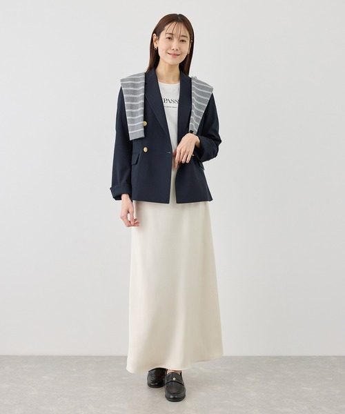 ROPE' PICNIC（ロペピクニック）の「カナパ 金ボタンジャケット/セットアップ対応・UV・抗菌防臭・接触冷感（テーラードジャケット・レディース・ダークブラウン/ネイビー/グリーン系その他/ベージュ/グレー/ベージュ系その他2・M/L）」の15枚目の写真