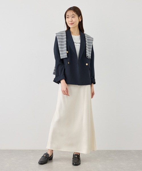 ROPE' PICNIC（ロペピクニック）の「カナパ 金ボタンジャケット/セットアップ対応・UV・抗菌防臭・接触冷感（テーラードジャケット・レディース・ダークブラウン/ネイビー/グリーン系その他/ベージュ/グレー/ベージュ系その他2・M/L）」の16枚目の写真