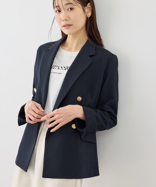 ROPE' PICNIC（ロペピクニック）の「カナパ 金ボタンジャケット/セットアップ対応・UV・抗菌防臭・接触冷感（テーラードジャケット・レディース・ダークブラウン/ネイビー/グリーン系その他/ベージュ/グレー/ベージュ系その他2・M/L）」の18枚目の写真