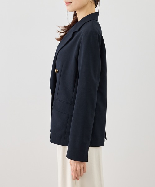 ROPE' PICNIC（ロペピクニック）の「カナパ 金ボタンジャケット/セットアップ対応・UV・抗菌防臭・接触冷感（テーラードジャケット・レディース・ダークブラウン/ネイビー/グリーン系その他/ベージュ/グレー/ベージュ系その他2・M/L）」の20枚目の写真