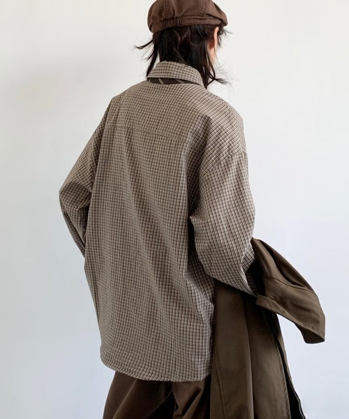 TOBEE（トゥビー）の「【TOBEE】リラックスフィット レギュラーカラー ストライプシャツ &チェックシャツ（シャツ/ブラウス・メンズ・ブルー/ブラック/ブラウン/ベージュ・MEDIUM/LARGE/X-LARGE）」の8枚目の写真