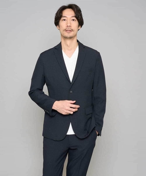 a.v.v(アーヴェヴェ)の「春夏のオフィススタイルにおすすめ【スマート/イージーケア/洗濯機で洗える/毛玉になりにくい/ストレッチ】グレンチェックストレッチスマートジャケット(テーラードジャケット・メンズ・ネイビー・48/50/46)」の8枚目の写真