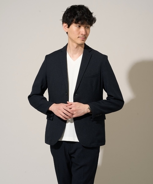 a.v.v(アーヴェヴェ)の「春夏のオフィススタイルにおすすめ【スマート/イージーケア/洗濯機で洗える/毛玉になりにくい/ストレッチ】グレンチェックストレッチスマートジャケット(テーラードジャケット・メンズ・ネイビー・48/50/46)」の17枚目の写真